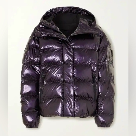 🔖L 12 BOGNER Ranja Oversized Hooded Metallic Insulated Ski Jacket Purple - Picture 3 of 16